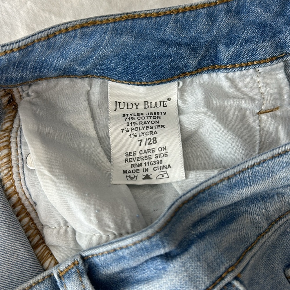 Judy Blue Distressed Raw Hem Boot Cut Jeans - Picture 10 of 11